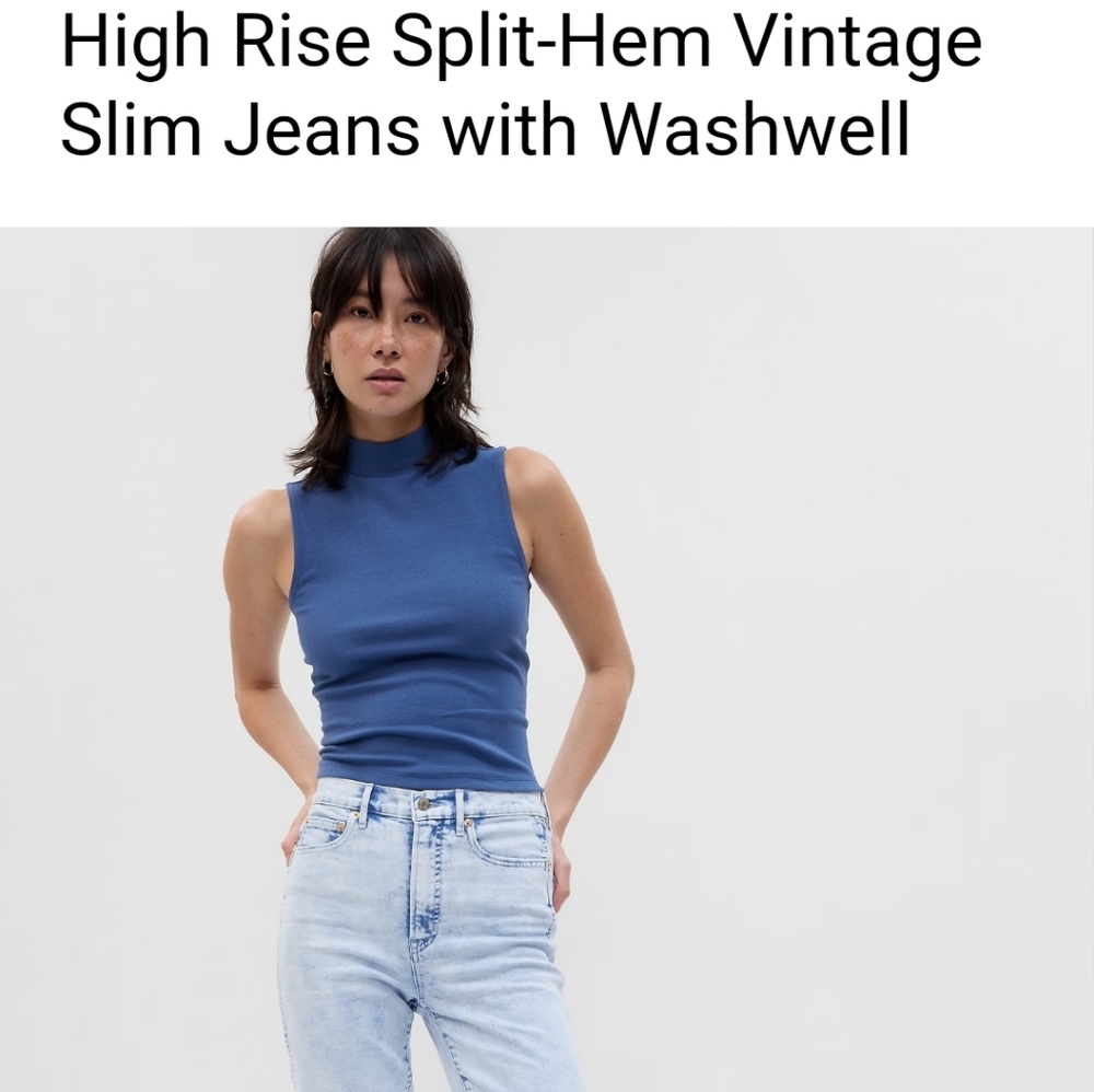 Gap High Rise Split-Hem Vintage Slim Jeans with Washwell